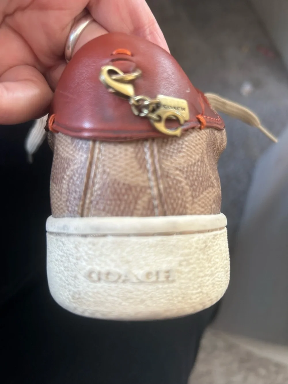 Coach Women’s Signature Canvas Sneakers with Brown Leather Trim - Picture 5 of 9